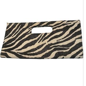 Giannini Black & White Snake Print Clutch